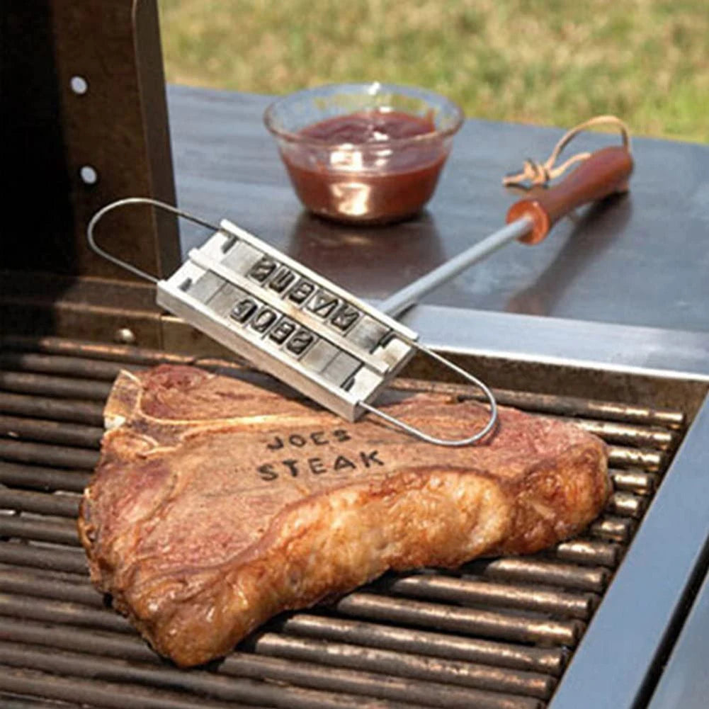 BBQ Branding Iron 55Letters DIY Barbecue Letter Printed BBQ Steak Tool Meat Grill Forks Barbecue Tool Accessories kitchen stuff