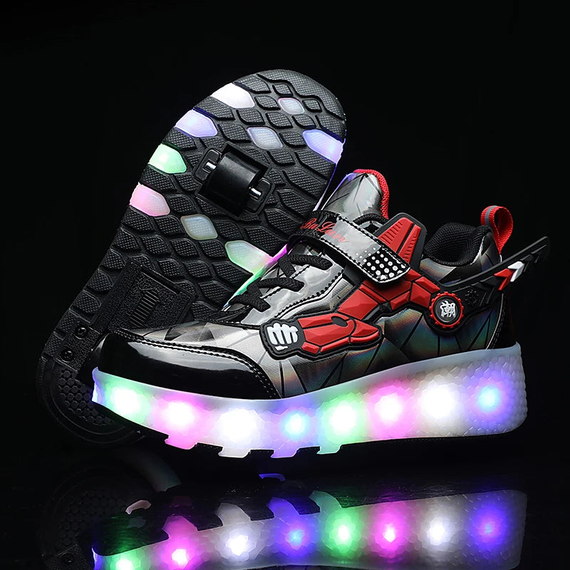 2024 breakout children's shoe trend flash roller skates detachable wheel sports shoes