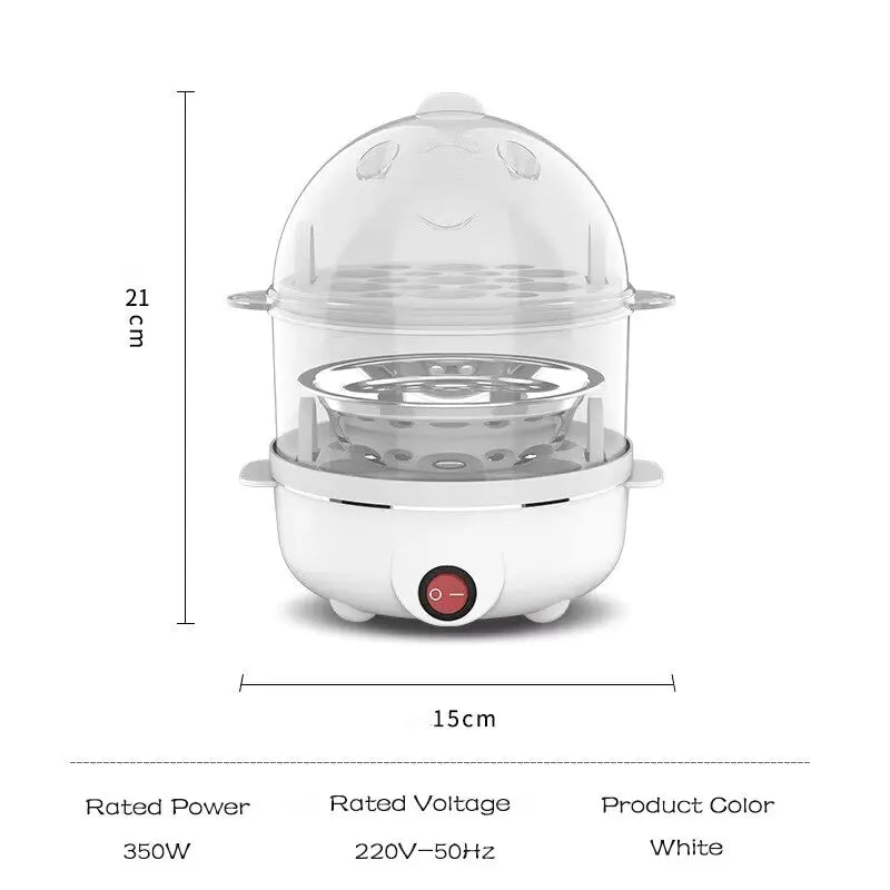 Multifunctional 220V Electric Egg Boiler Double Layers Egg Cooker Mini Steamer Poacher Kitchen Cooking Breakfast Machine