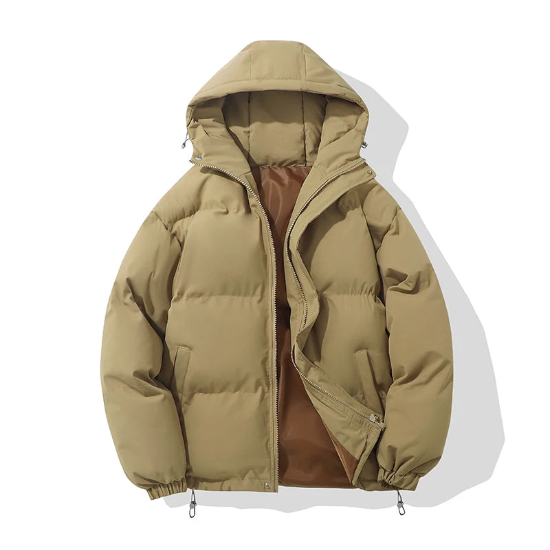 Autumn And Winter Warm Fashion  Puffer Jacket Women High Neck Hooded Zipper Design Cotton-Padded Coat