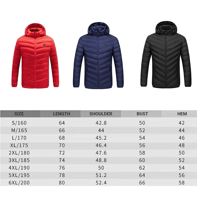 21 Areas Heated Jacket Mens Jacket Waterproof Heating Jacket Men Warm Winter Jackets Parkas Coat Heated Vest Tactical