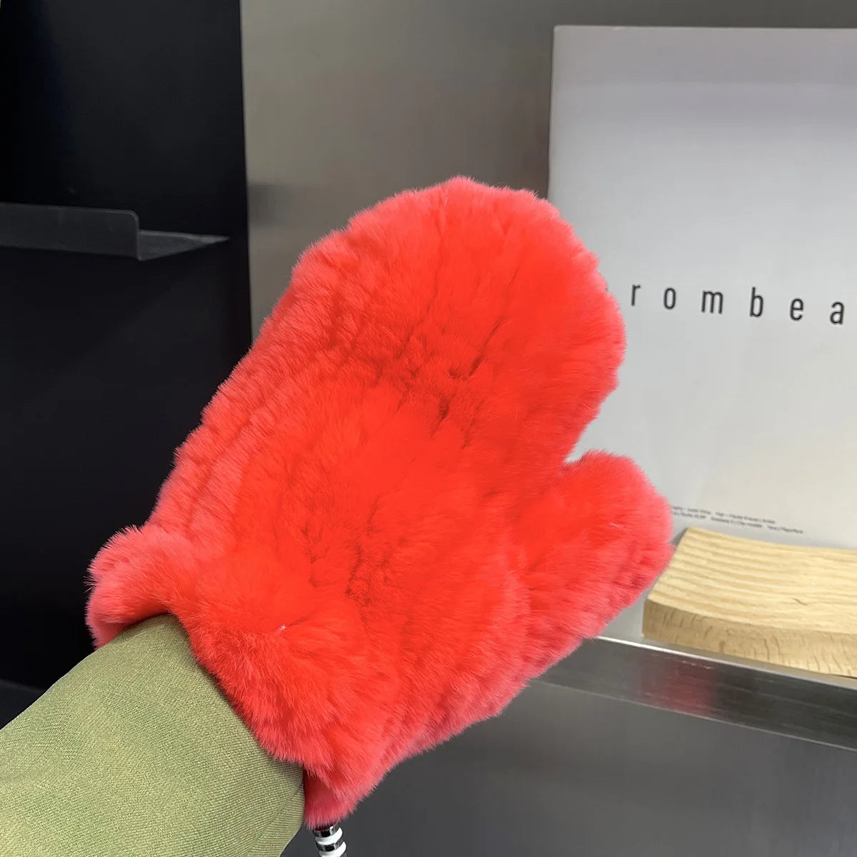 New Winter Women Real Rex Rabbit Fur Gloves Knitted Real Rex Rabbit Fur Mittens Hot Sale Lady Winter Warm Soft Natural Fur Glove