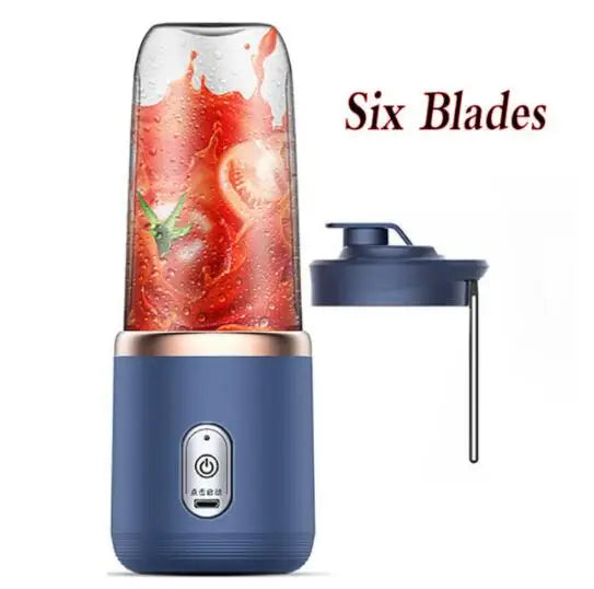 Portable Fruit Juice Blenders Summer Personal Electric Mini Bottle Home USB 6 Blades Juicer Cup Machine For Kitchen