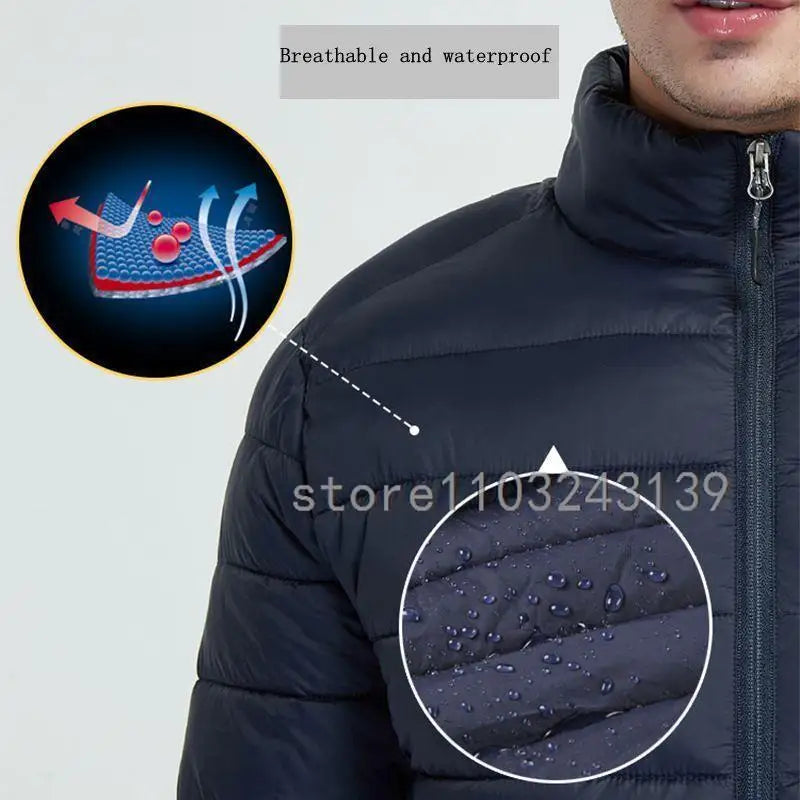 25 Areas Heated Jacket Men Women USB Electric Heated Down Jacket Thermal Self Heating Jacket Hiking Camping Ski Winter Coat