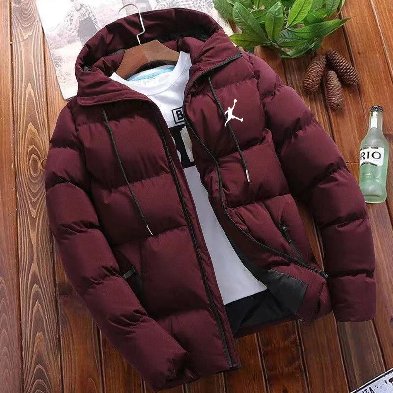 New hot selling, 2024 autumn and winter new men's fashionable hat jacket warm jacket casual office explosive outdoor trend