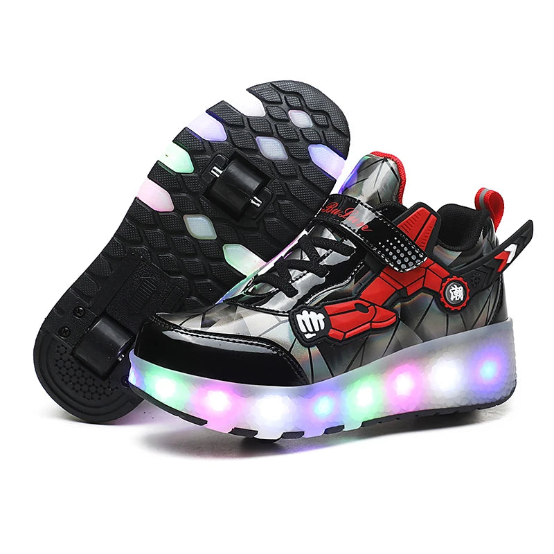 2024 breakout children's shoe trend flash roller skates detachable wheel sports shoes