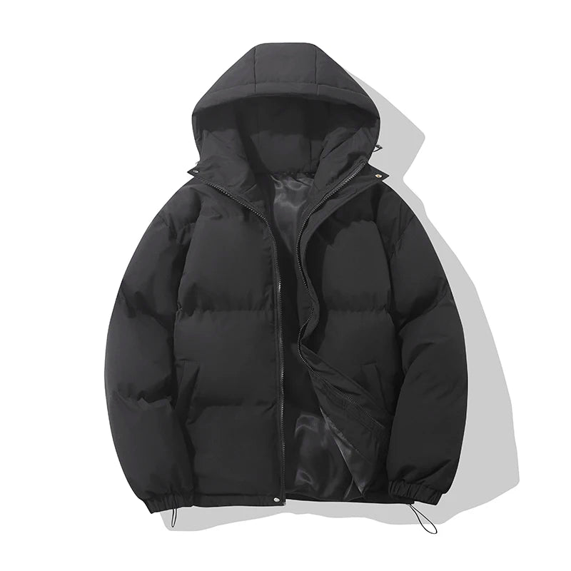 Autumn And Winter Warm Fashion  Puffer Jacket Women High Neck Hooded Zipper Design Cotton-Padded Coat