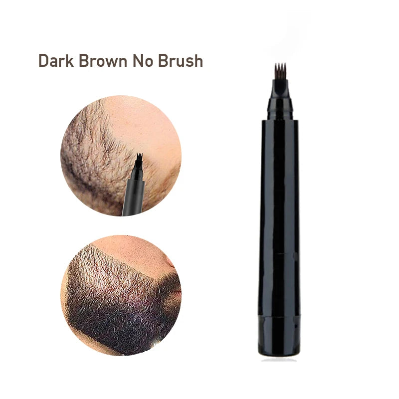 New Waterproof Beard Pen Beard Filler Pencil and Brush Beard Enhancer Lasting Repair Moustache Coloring Shaping Tools Man