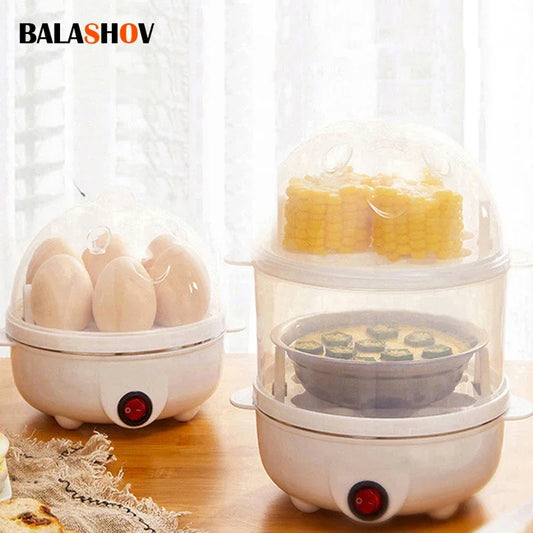 Electric Egg Steamer Machine Multifunction Egg Boiler Cooker Pan Corn Milk Rapid Breakfast Cooking Appliances for The Kitchen