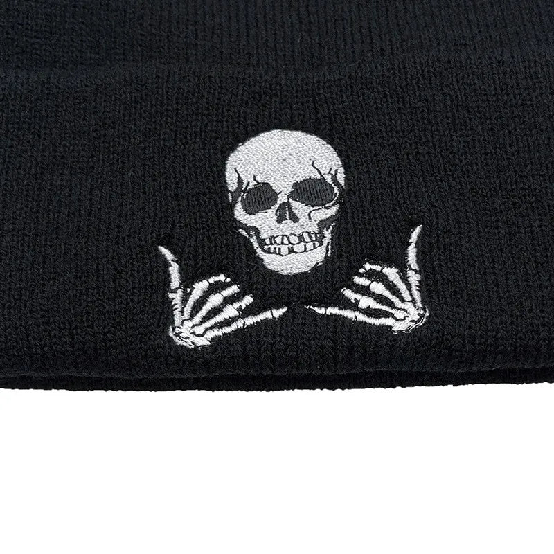 Winter solid beanie hat Warm cap Acrylic skeleton skull knitted hat Unisex men women skullies ski skullcap gorros