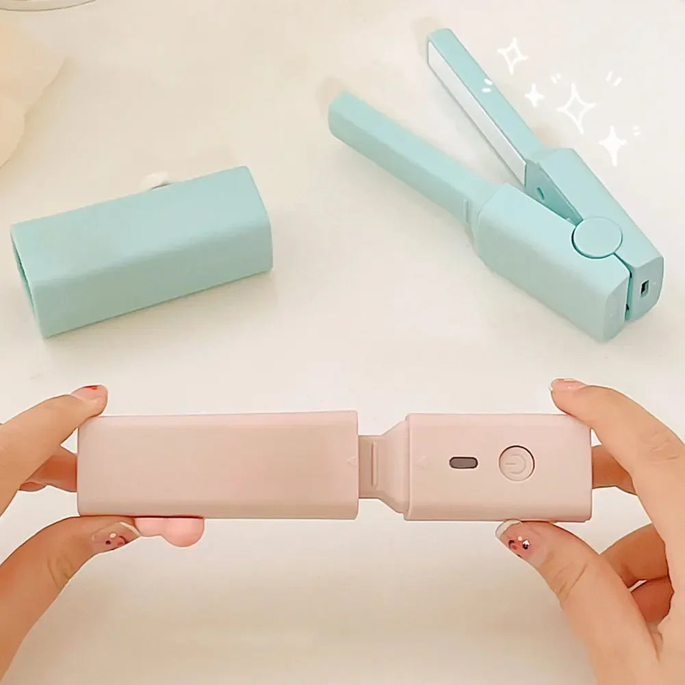 Portable Mini Cute USB Straight Hair Stick Hair Straightener Dormitory Small Power Splint Fluffy Bangs Straight Hair Curling