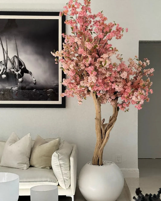 Handmade Home Decor Artificial Shaped Curve Cherry Blossom Tree