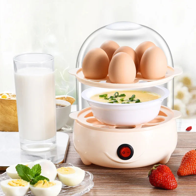 Multifunctional Electric Egg Boiler Double Layers Egg Cooker Mini Steamer Poacher for Pot Kitchen Cooking Breakfast Vegetable