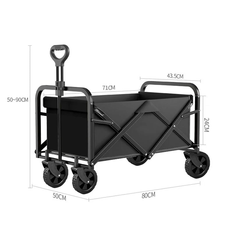 Heavy Duty Large Capacity Camping Wagon Cart Picnic Trolley Collapsible Wheeled Folding Cart Outdoor Utility Shopping Hand cart