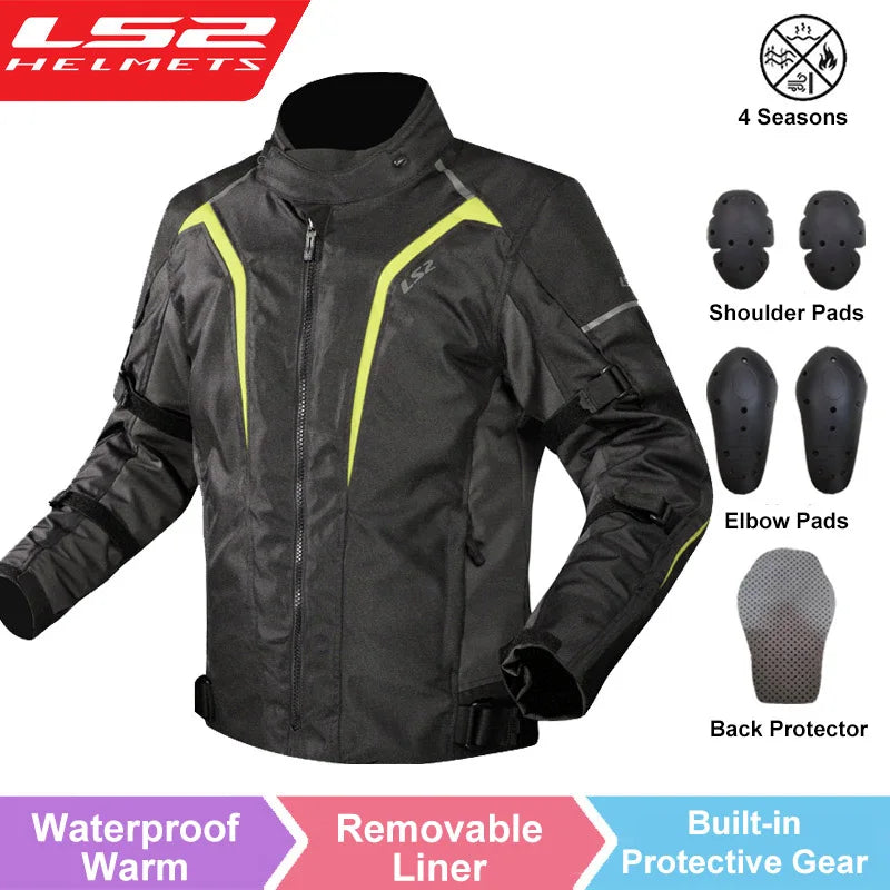 LS2 SEPANG MJ145 Motorcycle Jacket Autumn Winter Waterproof Warm Moto Jacket Men Women CE Anti-fall Motocross Riding Jacket