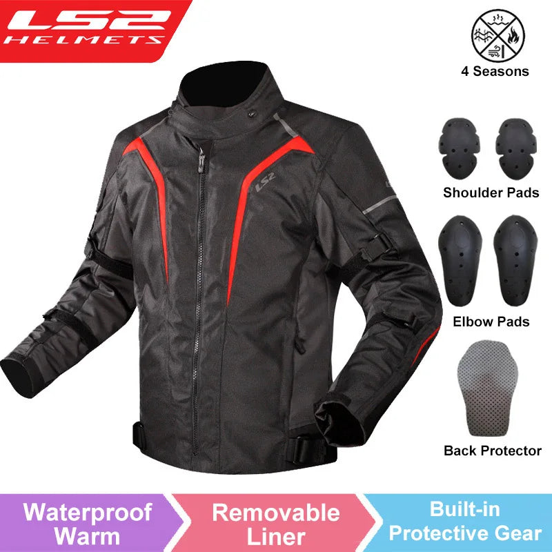 LS2 SEPANG MJ145 Motorcycle Jacket Autumn Winter Waterproof Warm Moto Jacket Men Women CE Anti-fall Motocross Riding Jacket