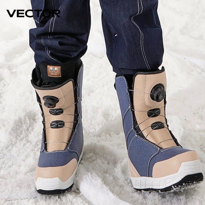 Professional Women's Man Ski Shoes Warm Waterproof Snowboard Boots Non-slip Leather Breathable Snow Ski Boots Ski Equipment