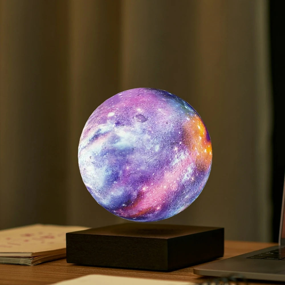 Moon 3D Magnetic Levitating Table Lamp 16 Colors With Remote Control Rotating Galaxy Floating Home Decor LED Night Light