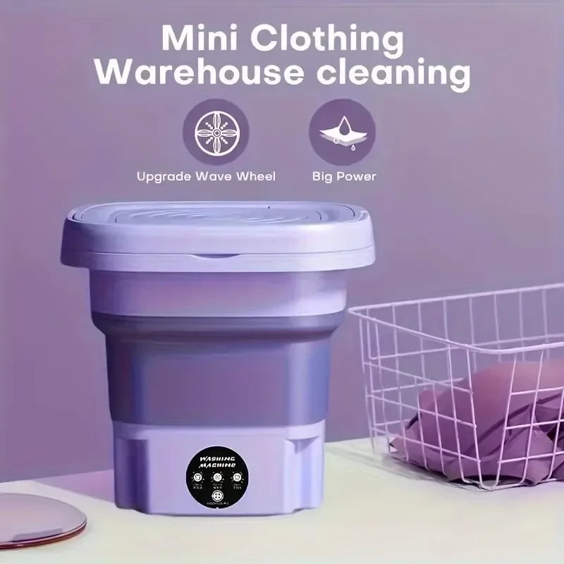 8.5L Small Folding Washing Machine Portable Washing Machine  Automatic Modes Laundry Clothes Laundry Bucket Washing Machine