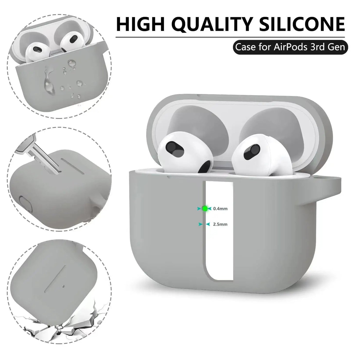 AirPods Pro Case Cover with Cleaner Kit,Soft Silicone Protective Case for Apple AirPod Pro 2nd/1st Generation Case for Women Men