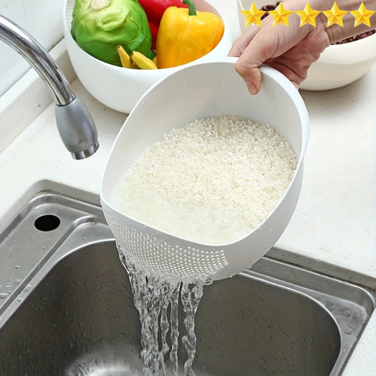 [Hot Sales] Rice Drain Basket Rice Filter Fruit and Vegetable Drain Sieve Kitchen Supplies Small Tools Multi-Purpose