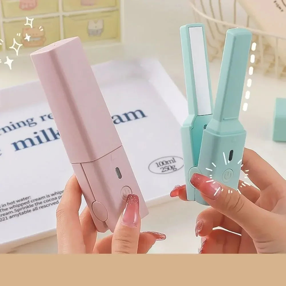 Portable Mini Cute USB Straight Hair Stick Hair Straightener Dormitory Small Power Splint Fluffy Bangs Straight Hair Curling