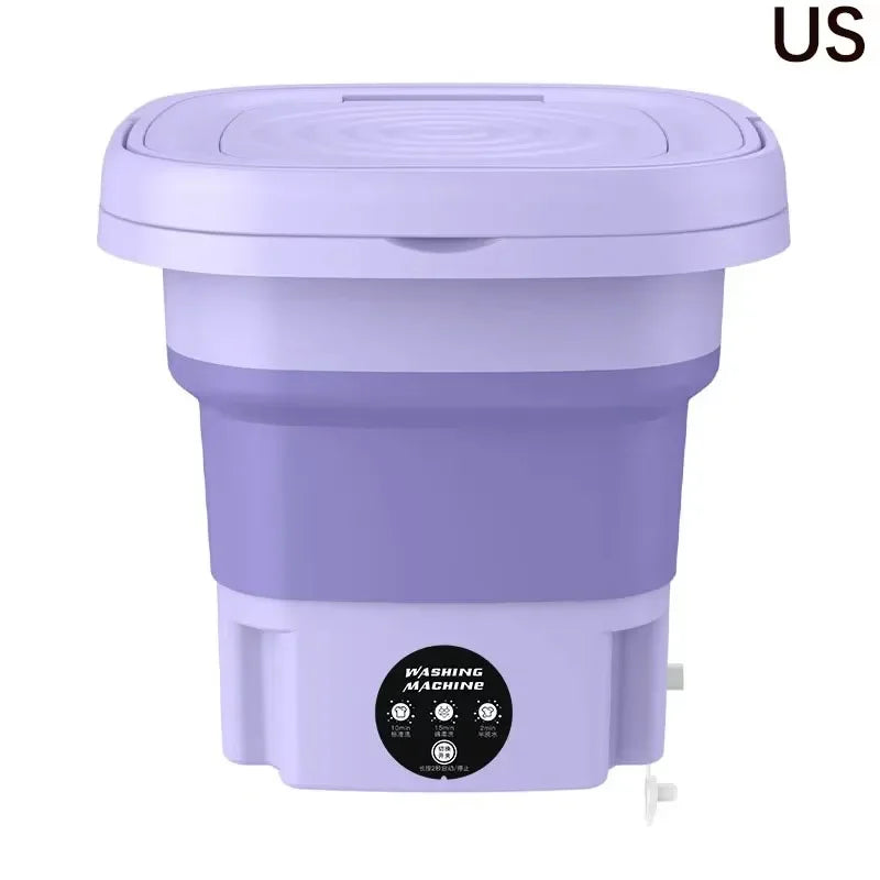 8.5L Small Folding Washing Machine Portable Washing Machine  Automatic Modes Laundry Clothes Laundry Bucket Washing Machine