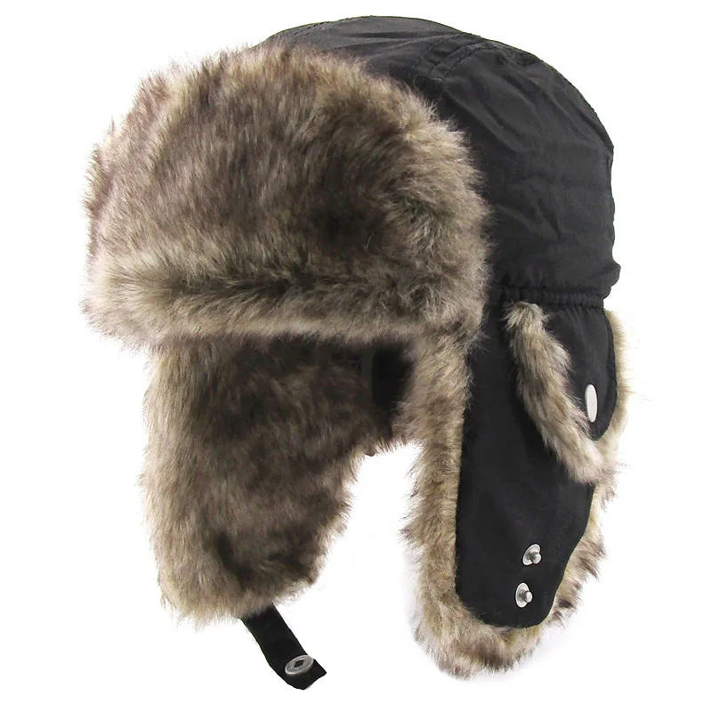 Winter Windproof Thick Warm Children Ushanka Snow Hats Soft Plush Bomber Hats Earflap Russian for Boys Girls Kids Aviator Cap