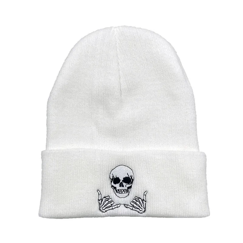 Winter solid beanie hat Warm cap Acrylic skeleton skull knitted hat Unisex men women skullies ski skullcap gorros