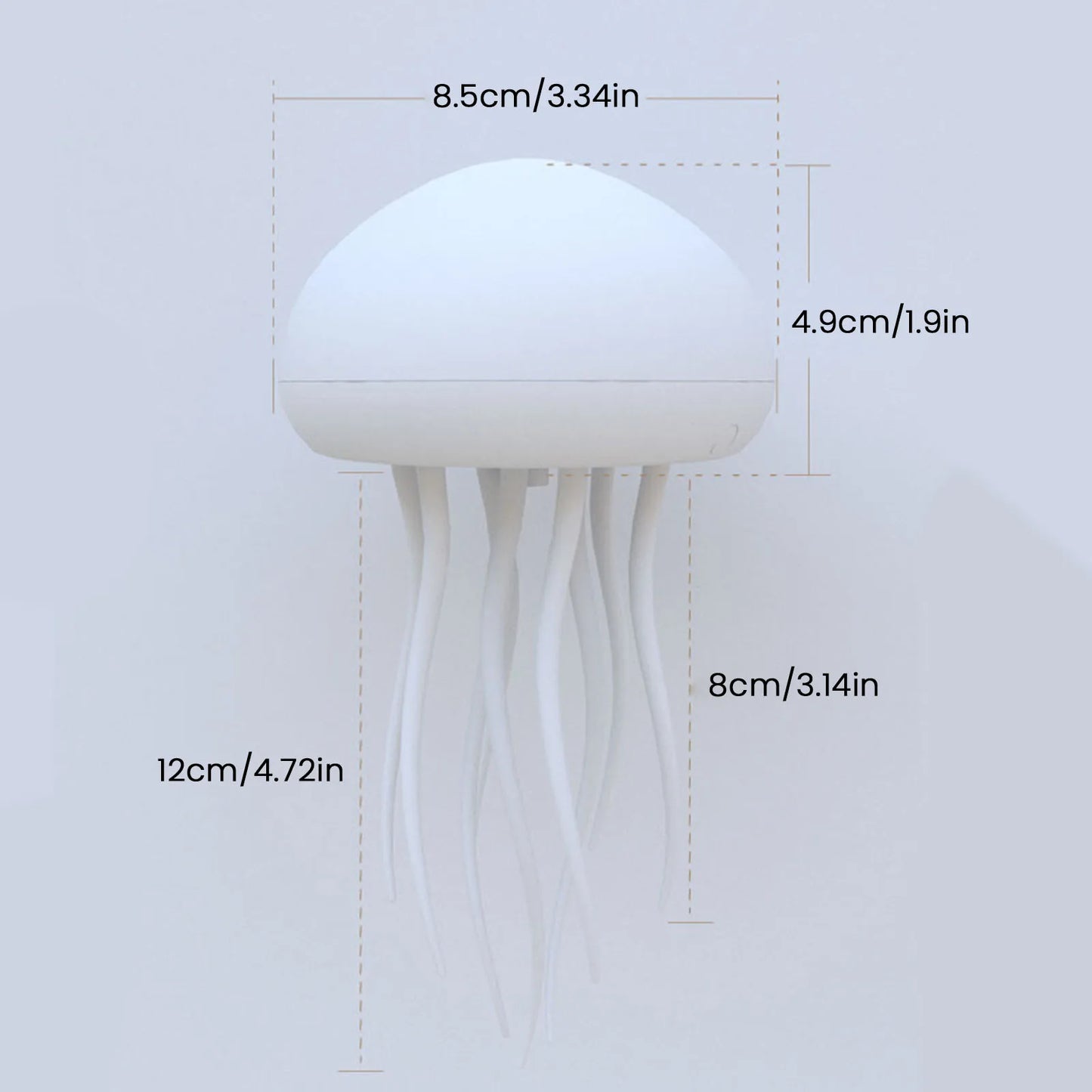 The jellyfish Atmosphere Light With Warm Light And Full -color Gradient Jellyfish Two modes 9 Can Automatically Rotate Tentacles