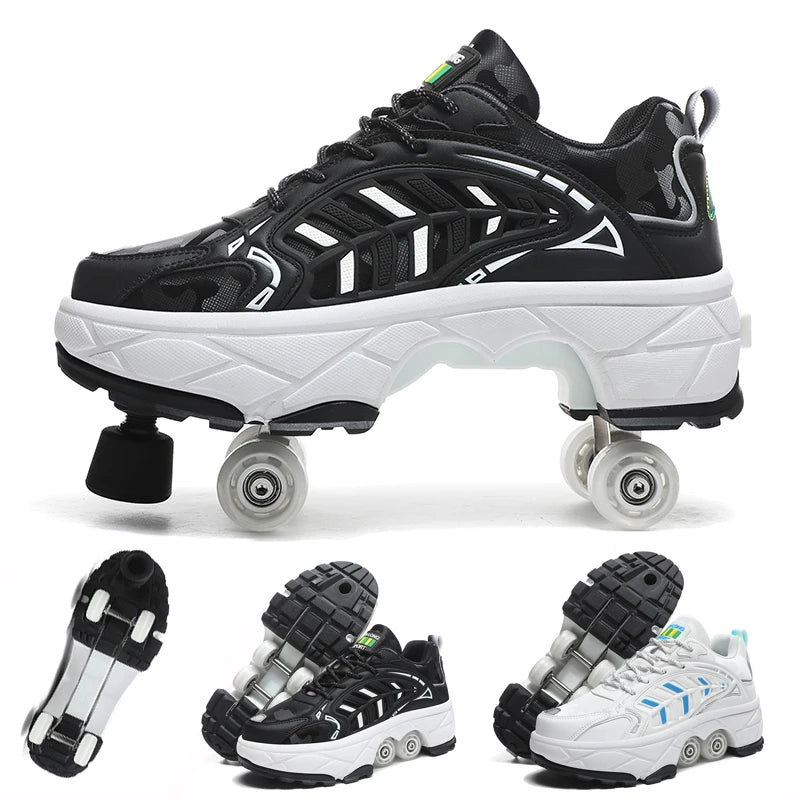 33-43 high quality roller skates multi-functional wheel shoes wear-resistant trend running shoes