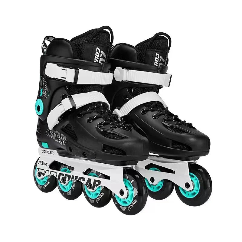 Inline Roller Skates Shoes Speed Skating Racing Sneakers, Slalom Sliding , Professional Cool Street Free Flat