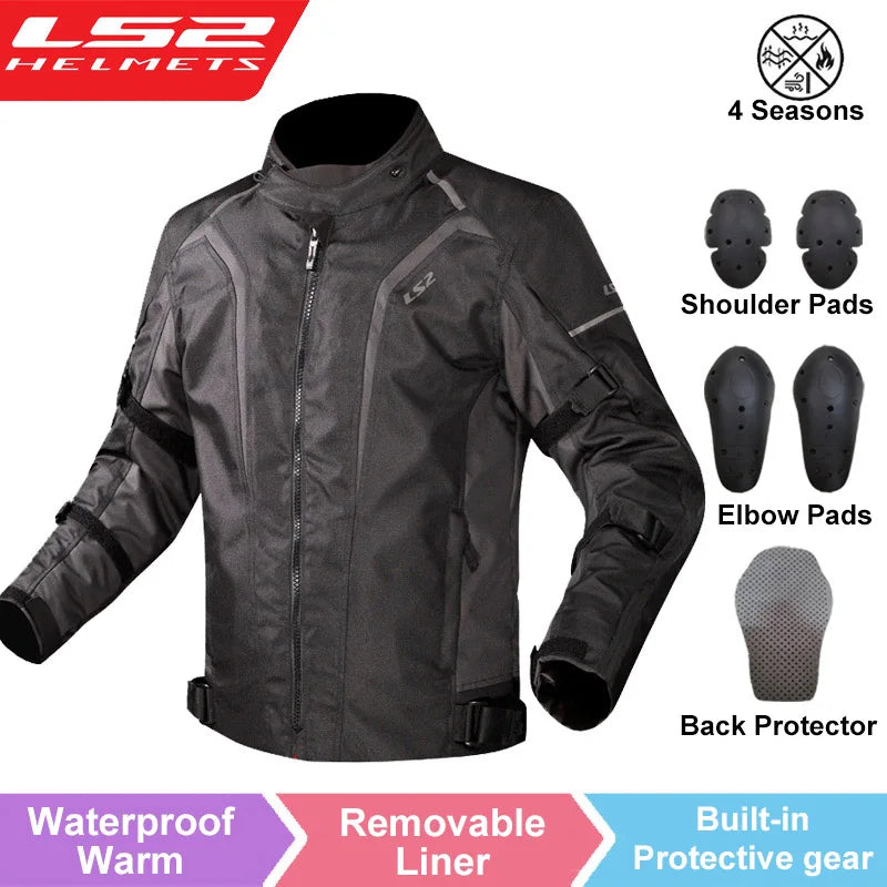 LS2 SEPANG MJ145 Motorcycle Jacket Autumn Winter Waterproof Warm Moto Jacket Men Women CE Anti-fall Motocross Riding Jacket