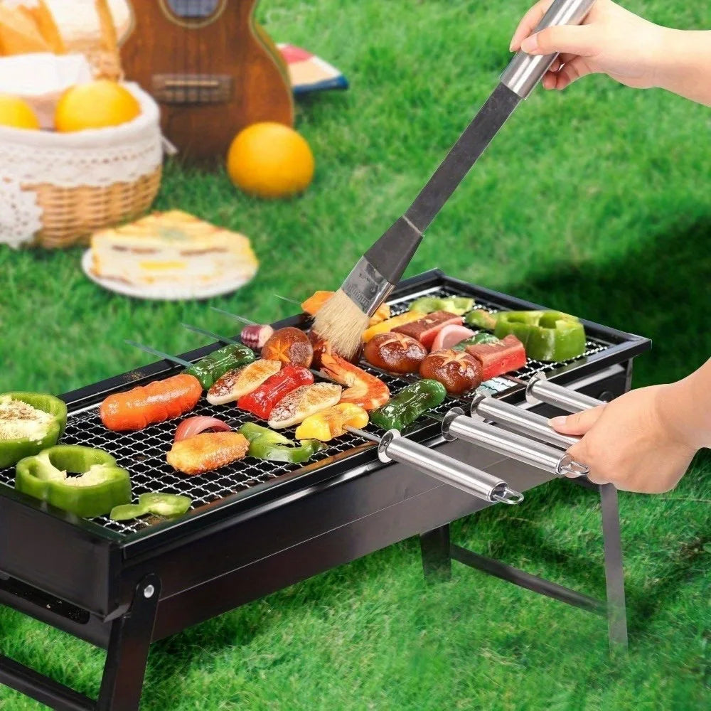 Charcoal Grill, Portable for Barbecue, Folding BBQ Grill, Small for Outdoor Camping Hiking Picnics Traveling