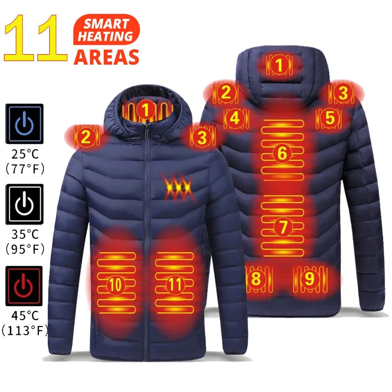 21 Areas Heated Jacket Mens Jacket Waterproof Heating Jacket Men Warm Winter Jackets Parkas Coat Heated Vest Tactical