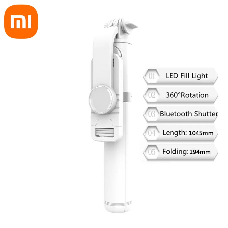 Xiaomi Selfie Stick 1045mm Wireless Bluetooth LED Fill Light Extended Stable tripod Remote Shutter for Android IOS Cellphone