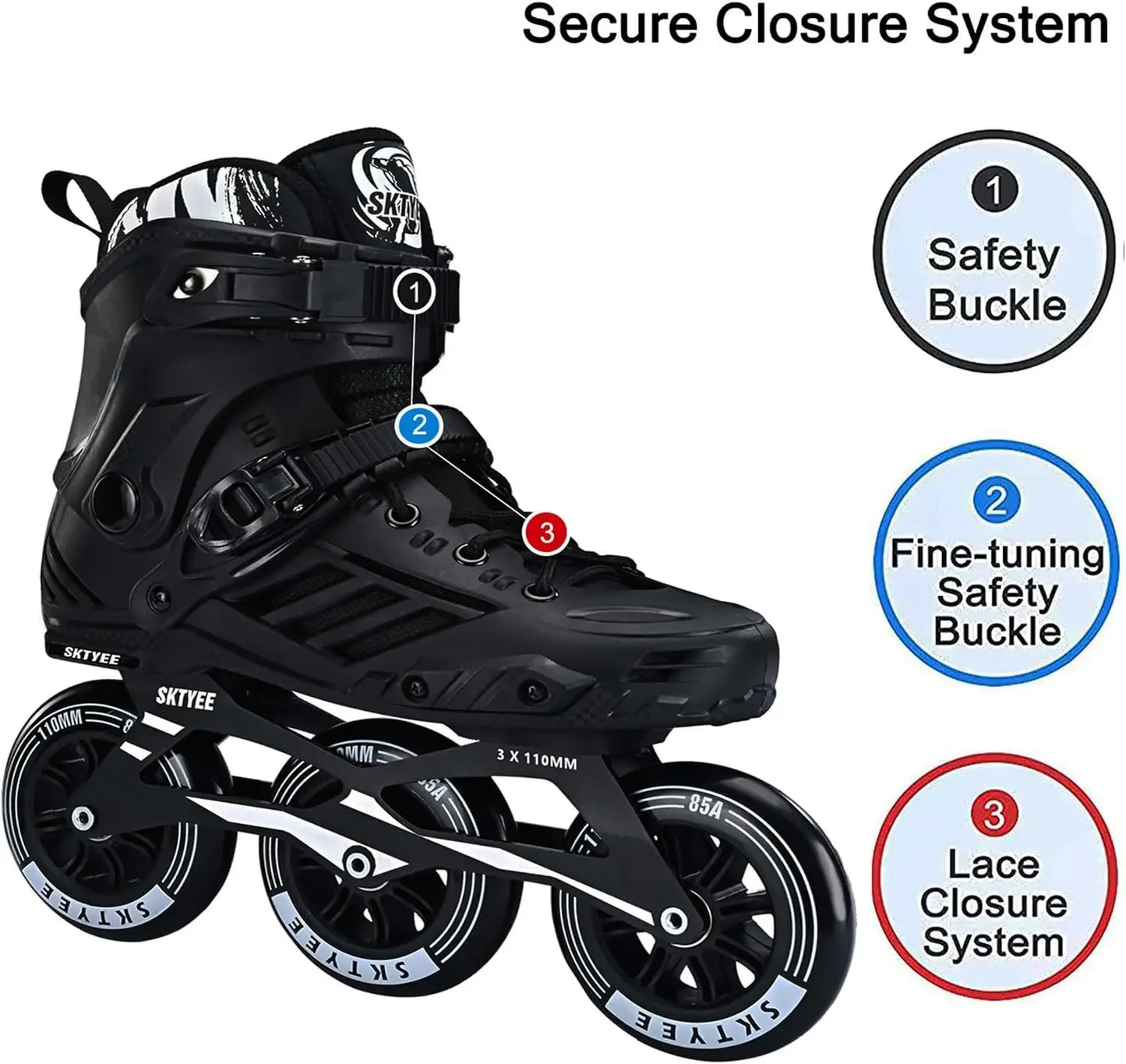 Inline Skates for Men Women, High Performance Adult Inline Speed Skates with 110mm Wheels, Professional Fitness Speed S