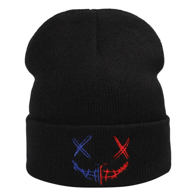 Winter solid beanie hat Warm cap Acrylic skeleton skull knitted hat Unisex men women skullies ski skullcap gorros