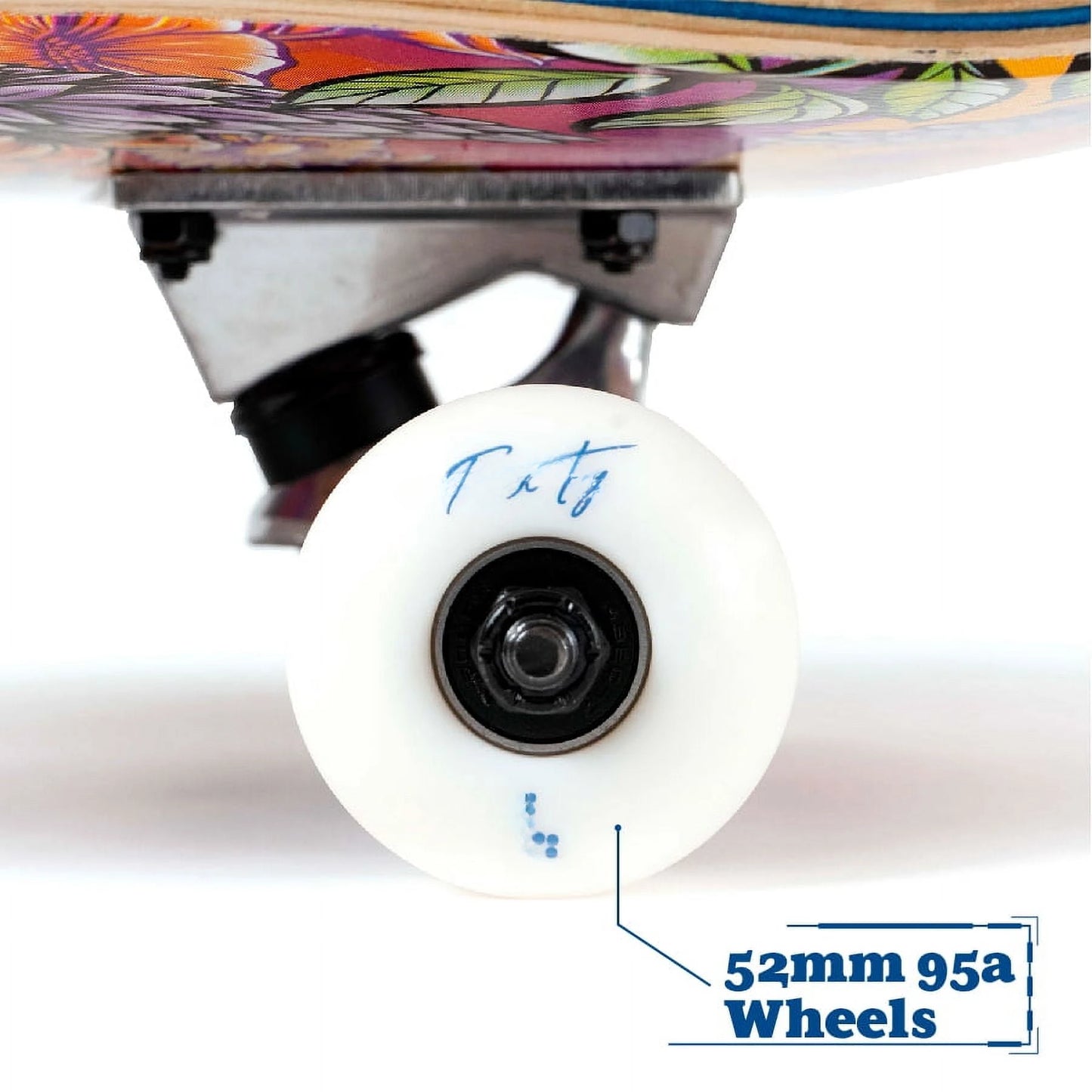 Multicolor, 31 In. x 7.75 In. Complete Skateboard, with 7-Ply Maple Deck and Abec-7 Bearings