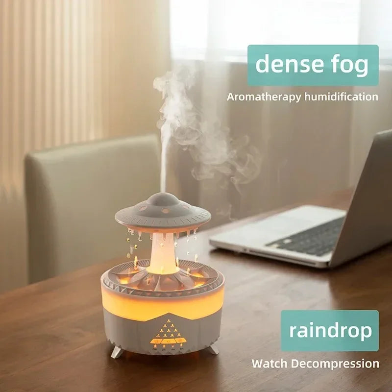 Rain Cloud Night Light humidifier with raining water drop sound and 7 color led light essential oil diffuser aromatherapy