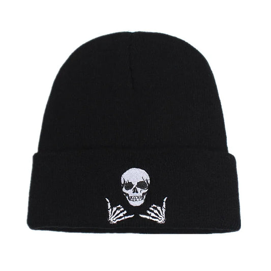 Winter solid beanie hat Warm cap Acrylic skeleton skull knitted hat Unisex men women skullies ski skullcap gorros