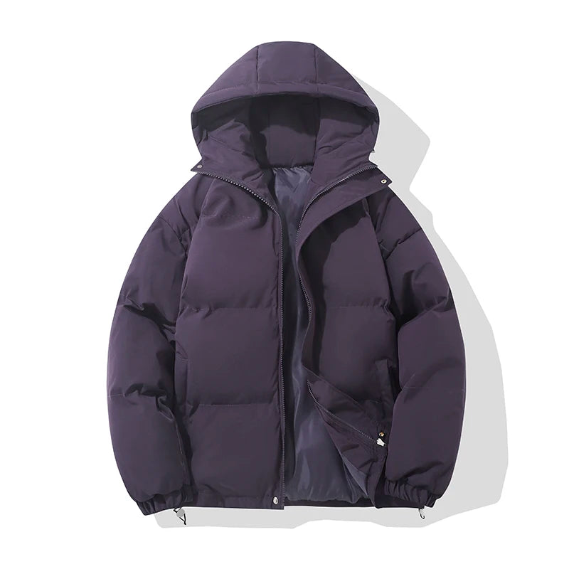 Autumn And Winter Warm Fashion  Puffer Jacket Women High Neck Hooded Zipper Design Cotton-Padded Coat