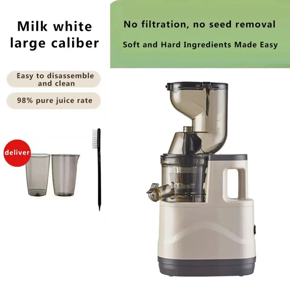 Masticating Juicer Machines, 7 inch Slow Cold Press Juicer with Large Feed Chute, Cold Press Juicers for Vegetables and Fruits