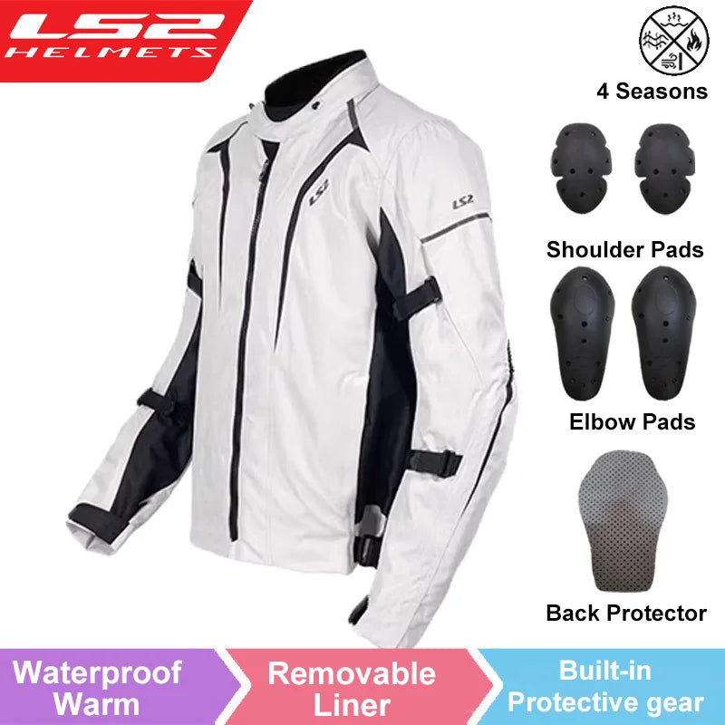 LS2 SEPANG MJ145 Motorcycle Jacket Autumn Winter Waterproof Warm Moto Jacket Men Women CE Anti-fall Motocross Riding Jacket