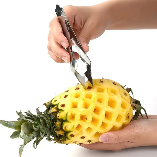 1Pc Pineapple Eye Peeler Stainless Steel Cutter Practical Seed Remover Clip Home Kitchen Gadgets Home Pineapple Slicer Clips