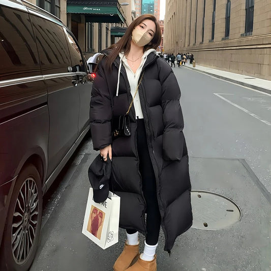 New Winter Women's Large Quilt Cotton Clothes Long Parker Overcoat Female Cold Padded Jacket Female Thickn Warm Down Cotton Coat