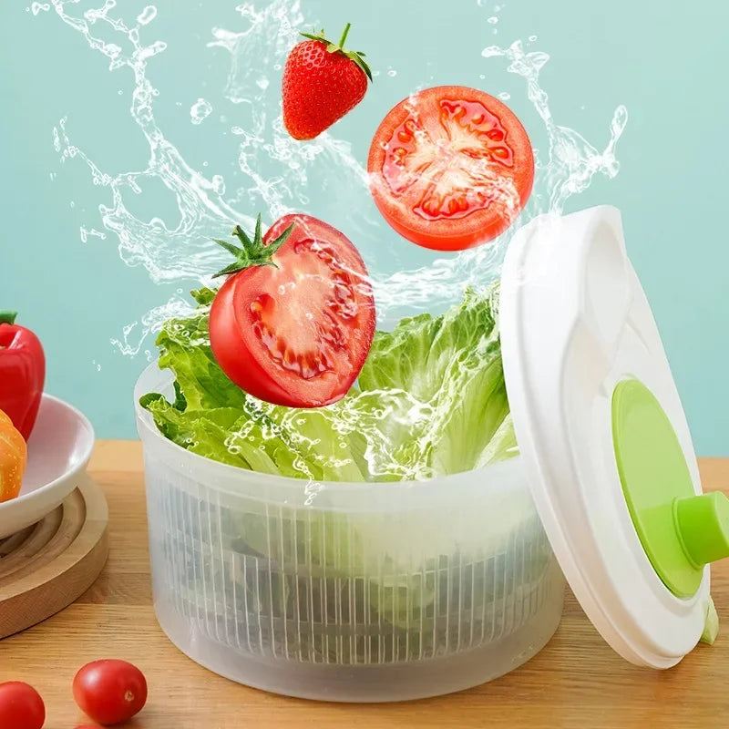 Vegetable Washer Salad Spinner Dryer Drainer Crisp Filter for Washing Dry Leafy Greens Kitchen Tools Salad Spinner