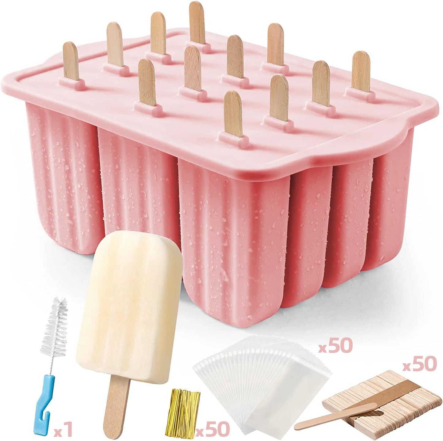 Summer DIY Ice Cream Tools With Wooden Sticks Silicone Popsicle Molds Kitchen Accessories Quench Thirst Snacks for Children