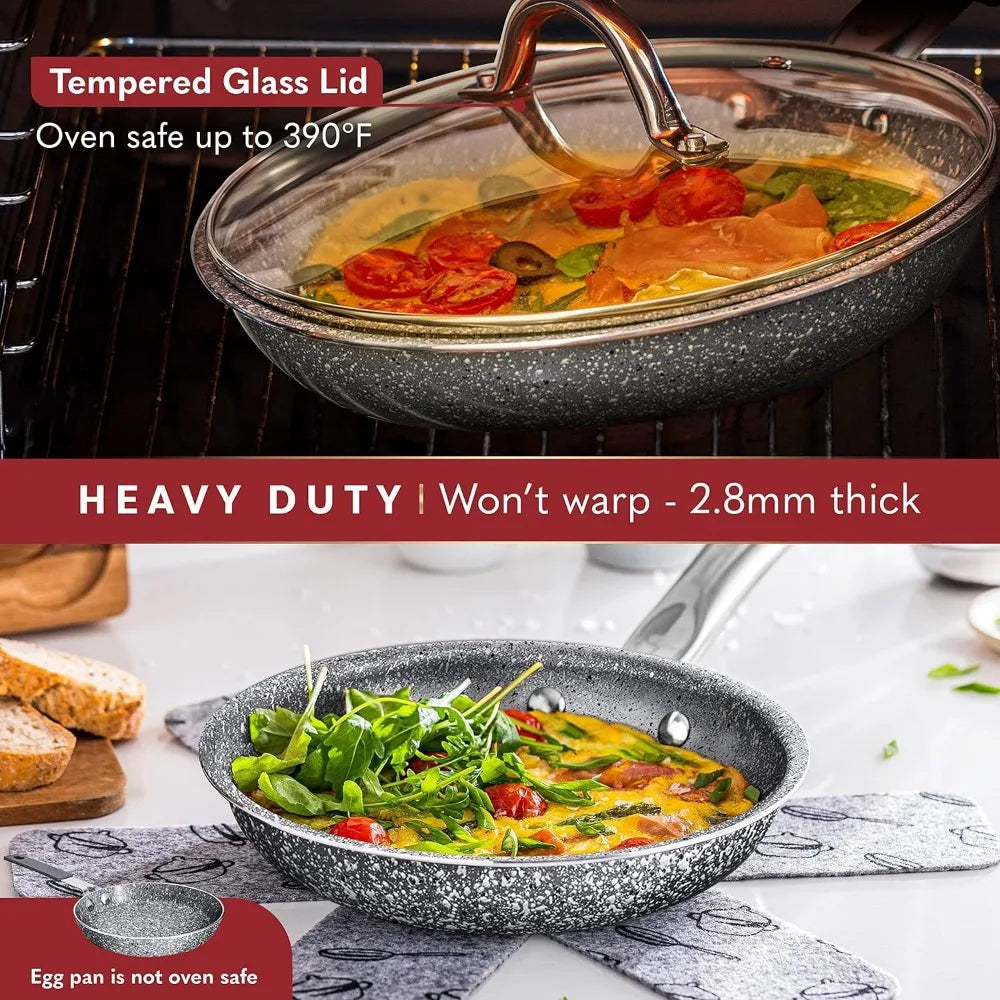 Home Hero Pots and Pans Set Non Stick - Induction Compatible Kitchen Cookware Sets + Bakeware Sets - Non Stick, PFOA Free