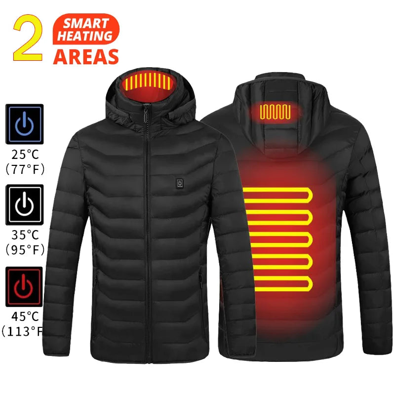 21 Areas Heated Jacket Mens Jacket Waterproof Heating Jacket Men Warm Winter Jackets Parkas Coat Heated Vest Tactical